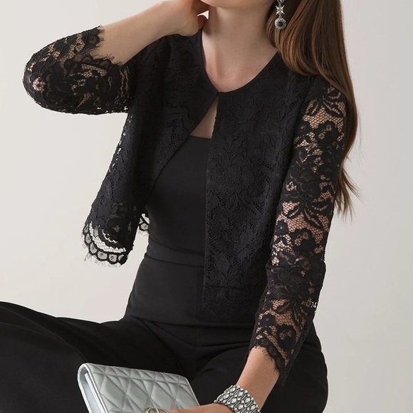 White House Black Market Lace Bolero Womens Size XS - Picture 2 of 6